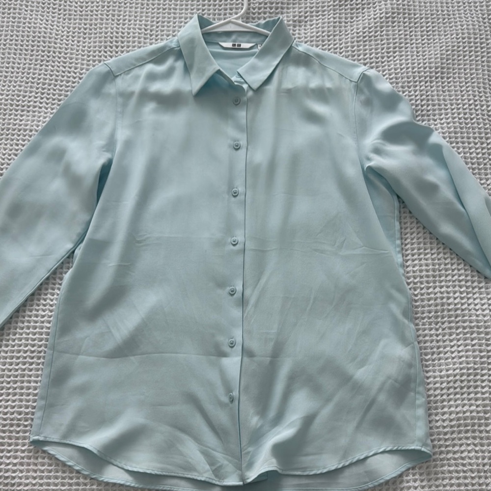 Light Blue Button-Up Blouse